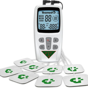TESMED FIT 5.8 Elettrostimolatore Muscolare 3 in 1 (EMS, TENS, Massaggio), 22 Programmi (6 Personalizzabili), per Applicazioni su Dolori Localizzati e Stimolazione di Addominali, Glutei, Pettorali