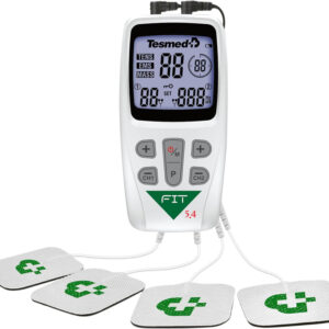 TESMED FIT 5.4 Elettrostimolatore Muscolare 3 in 1 (EMS, TENS, Massaggio), 22 Programmi (6 Personalizzabili), per Applicazioni su Dolori Localizzati e Stimolazione di Addominali, Glutei, Pettorali
