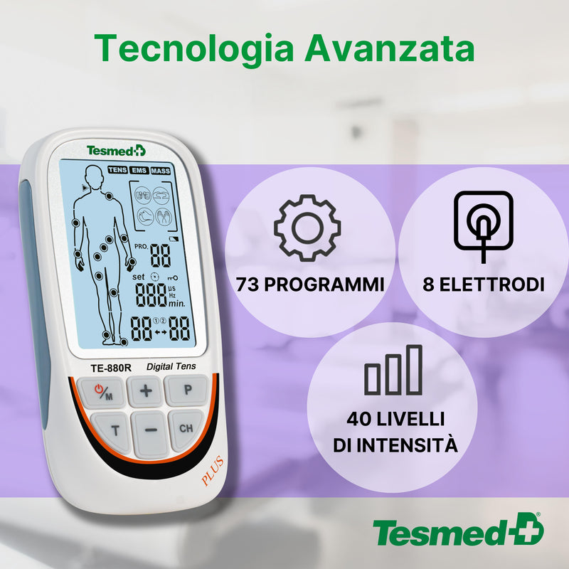tecnologia avanzata, 8 elettrodi, 40 livelli di intensità